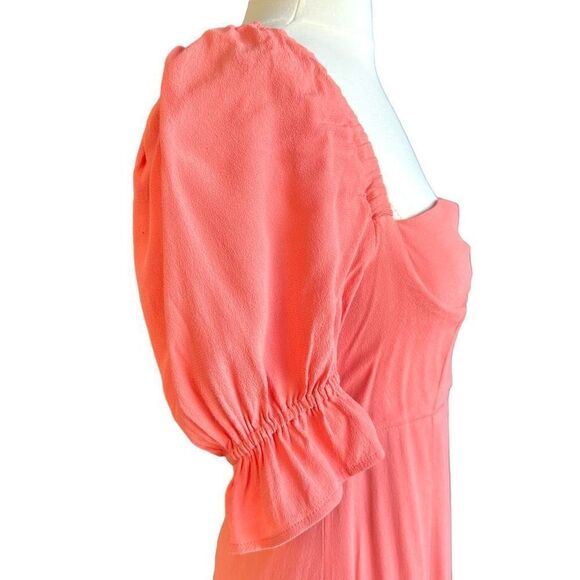NWOT WEWOREWHAT Puff Sleeve Maxi Dress Coral - Picture 6 of 11